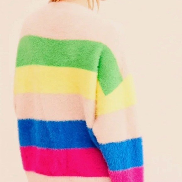 Anthropologie Moon River Women Cozy Soft Block Stripe Cardigan Sweater Size M - Picture 2 of 15